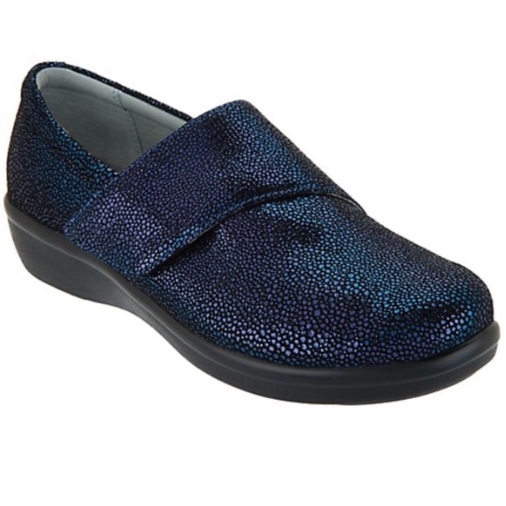 ALEGRIA Nubuck Lauryn Slip On Loafer Clogs in Cosmos Blue - 41